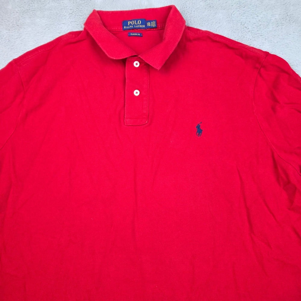 Polo Ralph Lauren Polo Shirt Mens XXL Classic Fit Short Sleeve Pique Cotton Red